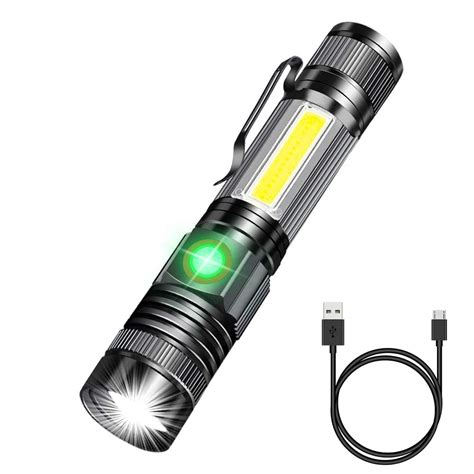 Rechargeable Tactical Flashlights, LED Flashlight with Magnet/Side Work ...