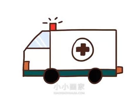 卡通救护车简笔画画法图片步骤_小小画家