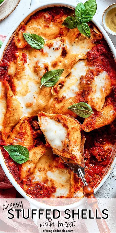 This cozy Stuffed Shells with Meat recipe is packed with flavor ...