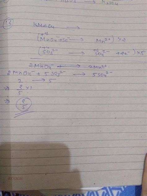 the number of moles of kmno4 that will be needed to react with one mole ...