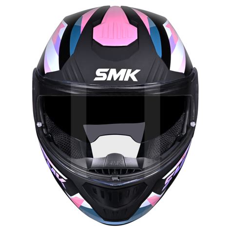 SMK GULLWING CHARGER Helmet - Gloss Black Pink - (GL219) (Flip-Up Helm ...