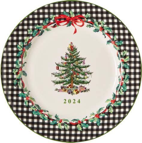 Amazon.com | Spode Christmas Tree 8" Porcelain Dinner Plate, 2024 ...