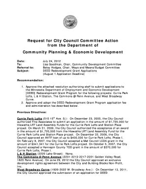 Fillable Online minneapolismn DEED Redevelopment Grant Applications ...