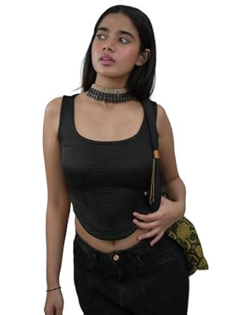Buy GRECIILOOKS Women's Regular Fit Tops (GL-W.TOP-W2266_Black at Amazon.in