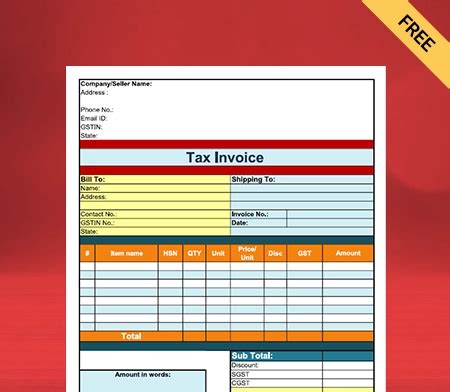 Grocery Bill Format Free Download