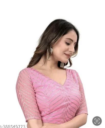 Fancy Blouse - Georgette Gotta Patti Work Stitched Blouse Trader ...