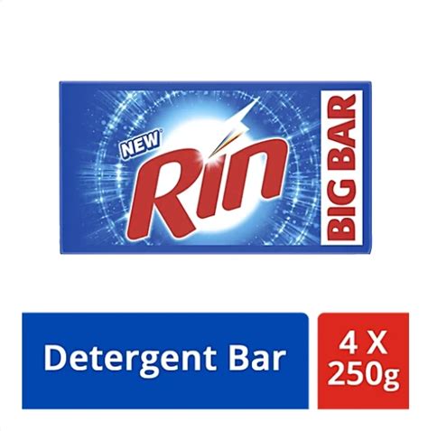 Rin Detergent Bar, 1 kg (Pack of 4)