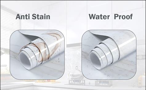Buy PinkLct White Marble Sticker for Kitchen Countertops Waterproof ...