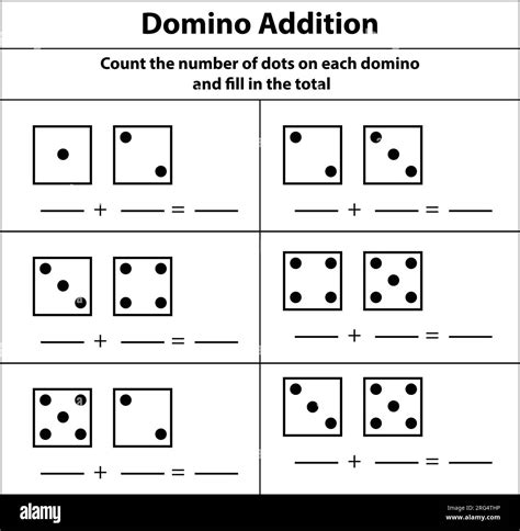 Domino Addition counts the number of dots each domino fills the total ...