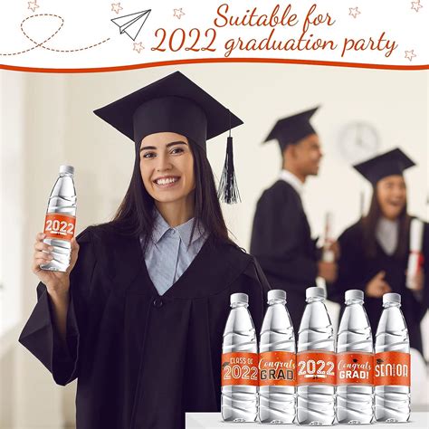 Buy 39 Pieces Graduation Decorations Water Bottle Labels Congrats Grad ...