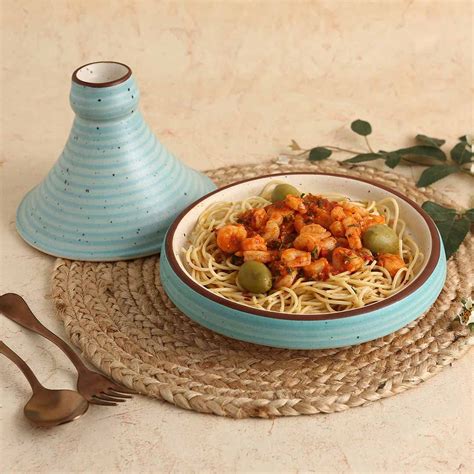 Buy Wonderchef Teramo Stoneware 8 Inch Tagine Set - Turquoise Blue ...