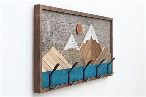 Wood Mountain Wall Art, Rustic Mountains, Wood Wall Art, Wooden ...