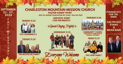 Fall Revival 2024 Evangelists Calvin Ray Evans & Brian Baer, 1600 7th ...