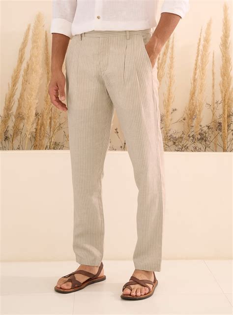 Andamen Sand Stripe Linen Pants