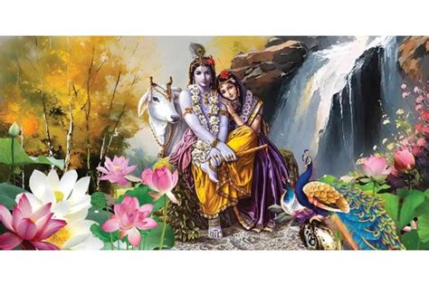 Radha Krishna painting large size Canvas Wall Painting L