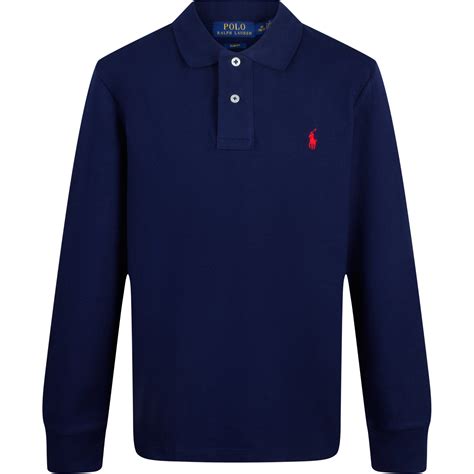 Navy Blue Long Sleeve Polo Shirt
