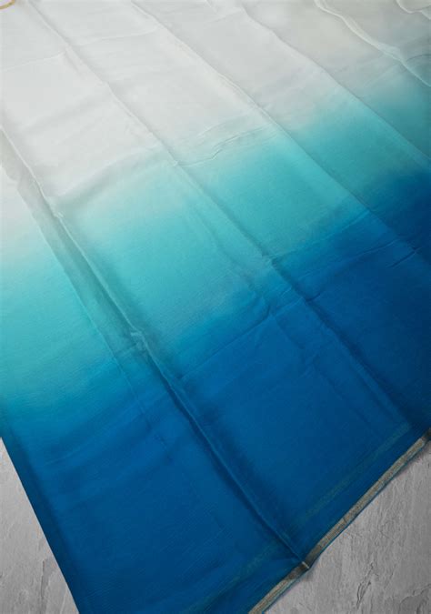 Bollywood style ombre pure chiffon Saree in Multicolor – Shobitam India