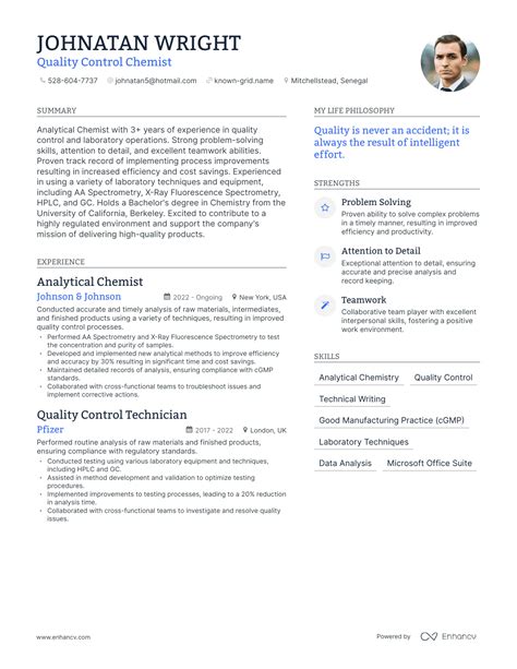 3 Successful Quality Control Chemist Resume Examples And Writing Tips ...