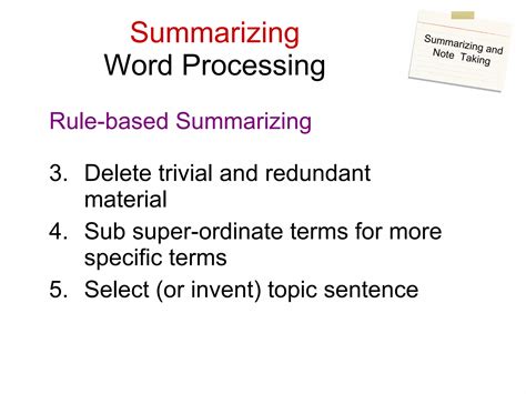 Summarizing and note taking | PPT