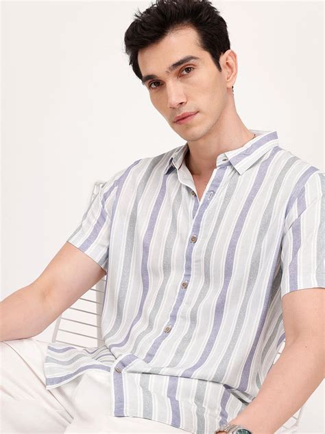 Slim Fit Striped Shirt | Grey – Wrogn