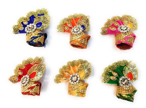 Chircrafts Poshak Posak Bal Gopal Krishna Laddu Gopal Pagdi Mukut Set ...
