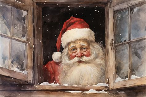 Vintage Santa Art Painting Free Stock Photo - Public Domain Pictures