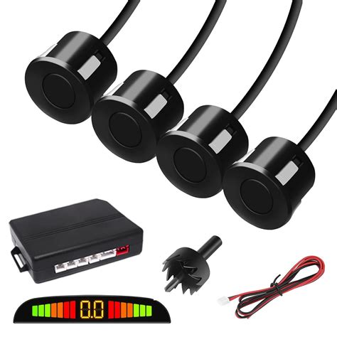 FABTEC Set of 4 pcs Car Parking Sensors with LED Parking Assistant Kit ...
