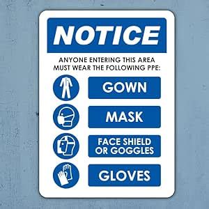 Notice Required PPE Sign | Acrylic Board Fixed on Waterproof Sticker ...