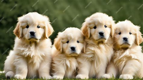 Premium Photo | Fluffy Golden Retriever Puppies