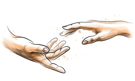 Hand Reaching Out Drawing