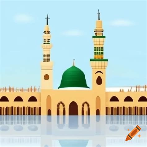 Illustration of Al-Masjid An-Nabawi in Medina, Saudi Arabia on Craiyon