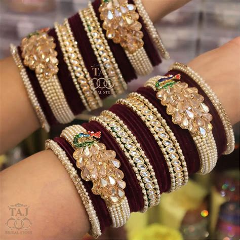 Rajwadi Wedding Bangles with Beautiful Peacock Design – Taj Bridal Store