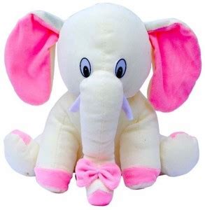Nihan Enterprises White Elephant Soft Toy- 22 cm, White - 22 cm - White ...