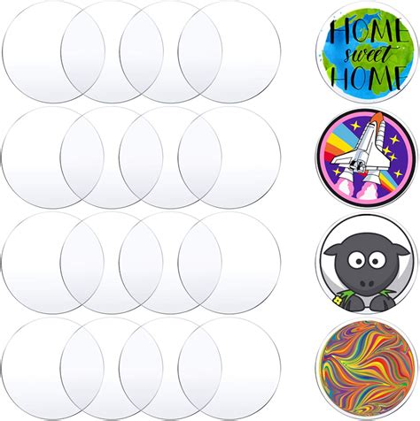 Buy 8 Pieces Clear Acrylic Sheets Round Acrylic Discs 1/12 Inch Thick ...