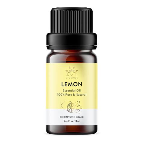 AVD Organics Lemon Essential Oil 10ml - Pure, Natural, Cold Pressed ...