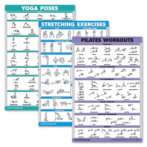 QuickFit 3 Pack - Yoga Poses + Stretching Exercises + Pilates Mat Work ...