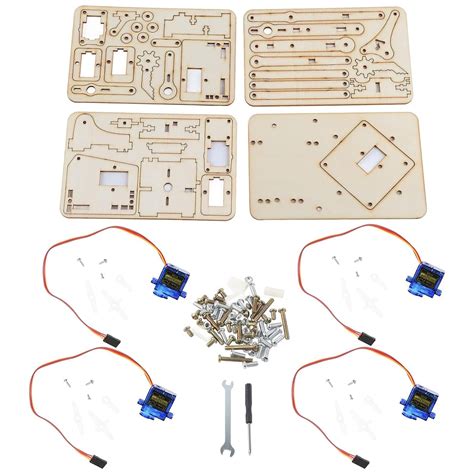 4DOF Wooden Robot Arm Kit – DIY Mechanical Manipulator with SG90 Servo ...