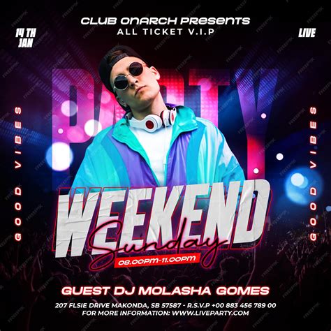 Premium PSD | Dj party banner for social media banner