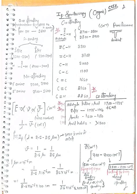 IR Spectroscopy Handwritten Notes - Chemistry Study Guide - Studocu