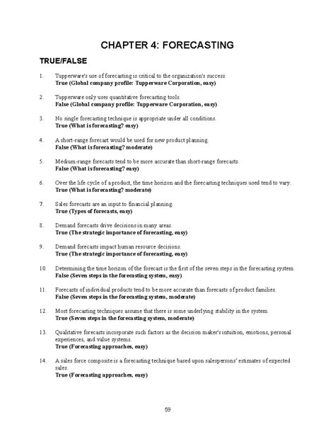 Week 11 MCQs & Short Answer Notes on Forecasting Concepts (Course Code ...