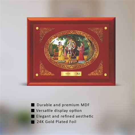 24K Gold Plated Radha Krishna Photo Frame for Gifting – PujaShoppe