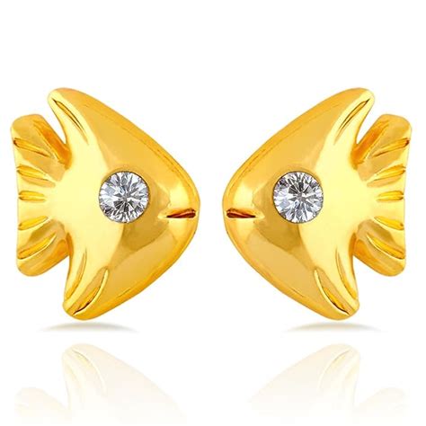 Buy Mahi Casual Wear Fish Stud Earrings with Crystal for Women ...