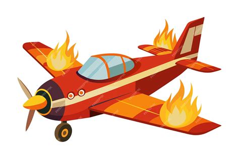 Premium Vector | Fire on plane flat vector illustration on white background