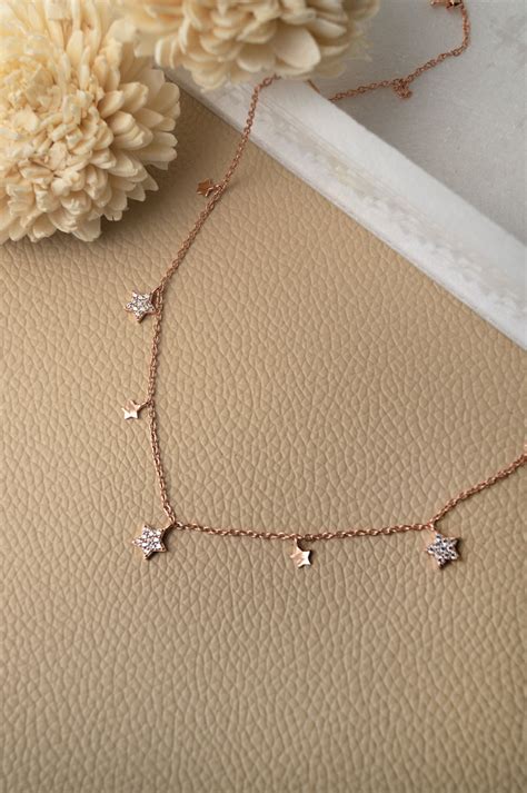 Buy Shining Stars Charm Rose Gold Plated Sterling Silver Delicate ...