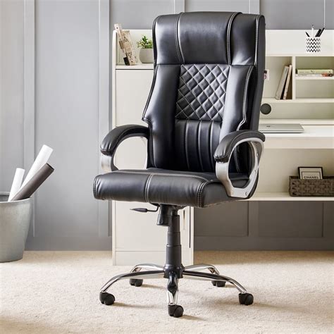 Buy Zuby Ebony Faux Leather High Back Office Chair - Black from Home ...