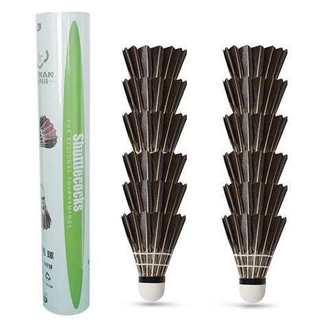 Buy 12-Pack Feather Badminton Shuttlecocks with Great Stability and ...