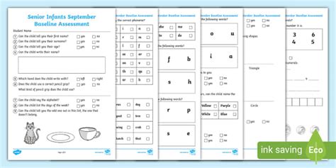 Senior Infants Baseline September Assessment