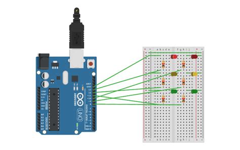 Image result for How to Make Traffic Light in Tinkercad Using Code