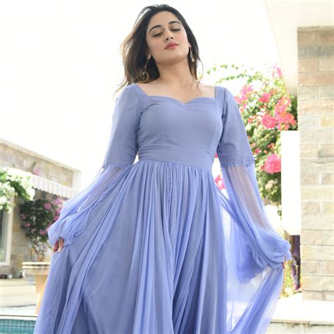 Lavender Designer Chiffon Party Wear Dress For Women Online – Ordinaree