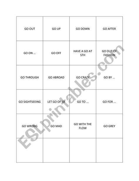 Go ESL Worksheet 的图像结果